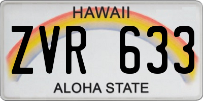 HI license plate ZVR633