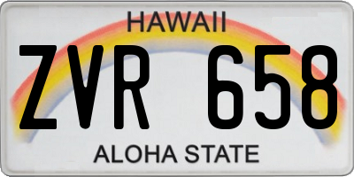 HI license plate ZVR658