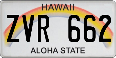 HI license plate ZVR662