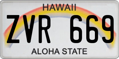 HI license plate ZVR669