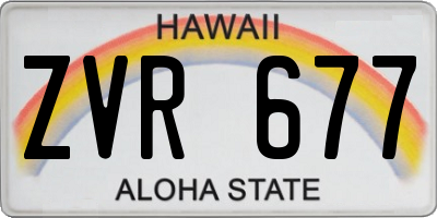 HI license plate ZVR677