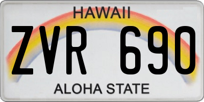 HI license plate ZVR690
