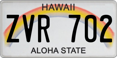 HI license plate ZVR702
