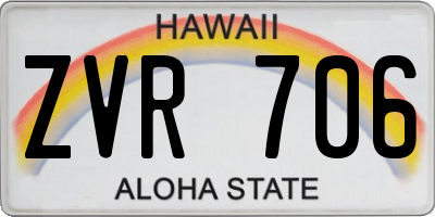 HI license plate ZVR706