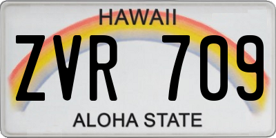 HI license plate ZVR709