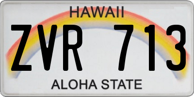 HI license plate ZVR713
