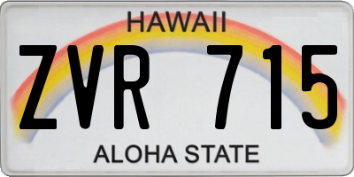 HI license plate ZVR715