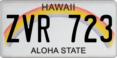 HI license plate ZVR723