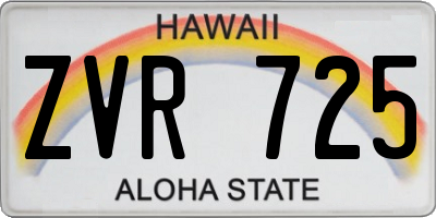 HI license plate ZVR725