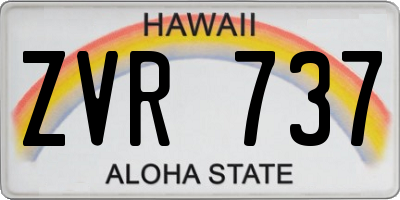HI license plate ZVR737