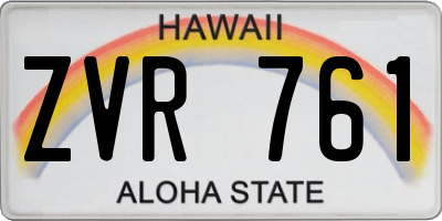 HI license plate ZVR761