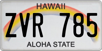 HI license plate ZVR785