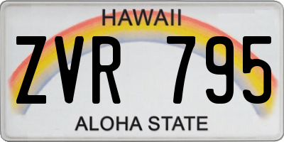 HI license plate ZVR795
