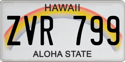 HI license plate ZVR799