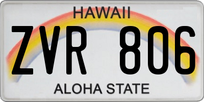 HI license plate ZVR806