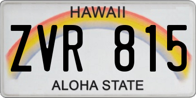 HI license plate ZVR815