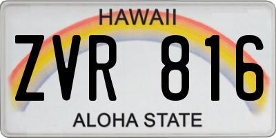 HI license plate ZVR816