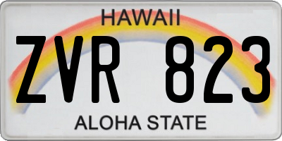 HI license plate ZVR823