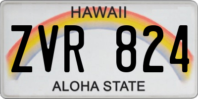 HI license plate ZVR824
