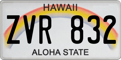 HI license plate ZVR832