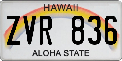 HI license plate ZVR836