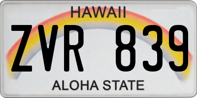 HI license plate ZVR839