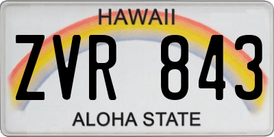 HI license plate ZVR843