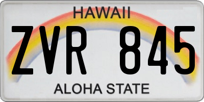 HI license plate ZVR845