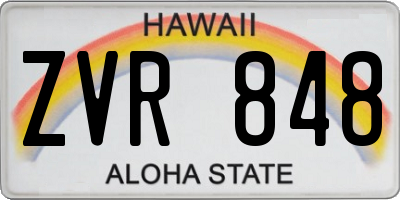 HI license plate ZVR848