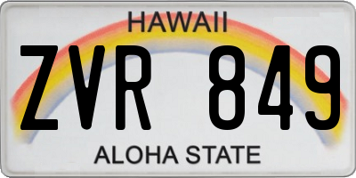 HI license plate ZVR849