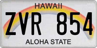 HI license plate ZVR854