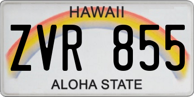 HI license plate ZVR855