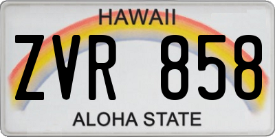 HI license plate ZVR858