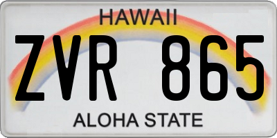HI license plate ZVR865