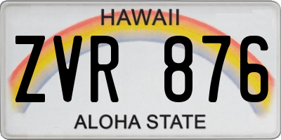 HI license plate ZVR876