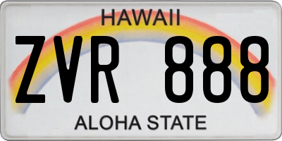 HI license plate ZVR888