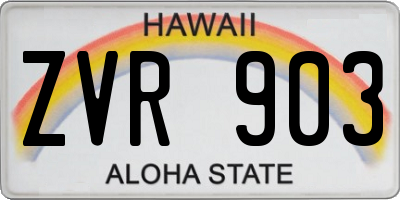 HI license plate ZVR903