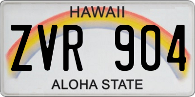 HI license plate ZVR904