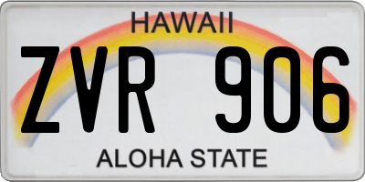 HI license plate ZVR906