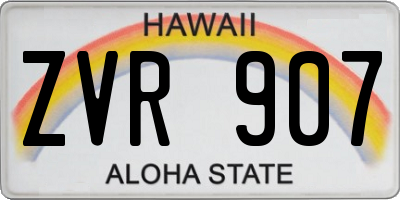 HI license plate ZVR907