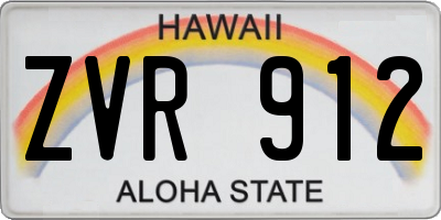 HI license plate ZVR912