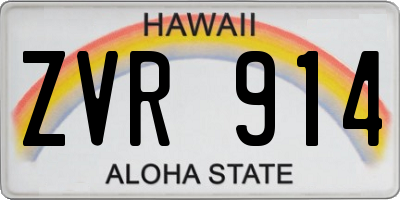 HI license plate ZVR914