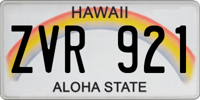 HI license plate ZVR921