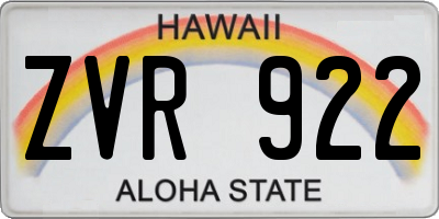 HI license plate ZVR922