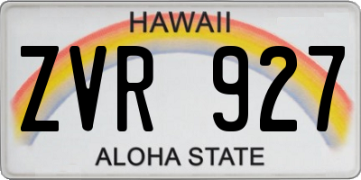 HI license plate ZVR927