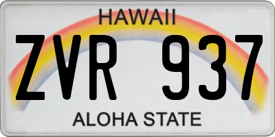 HI license plate ZVR937