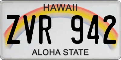 HI license plate ZVR942