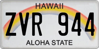 HI license plate ZVR944