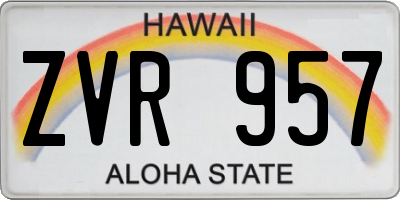 HI license plate ZVR957