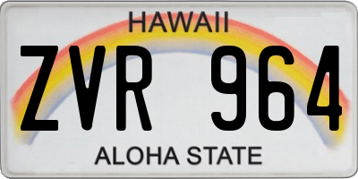 HI license plate ZVR964